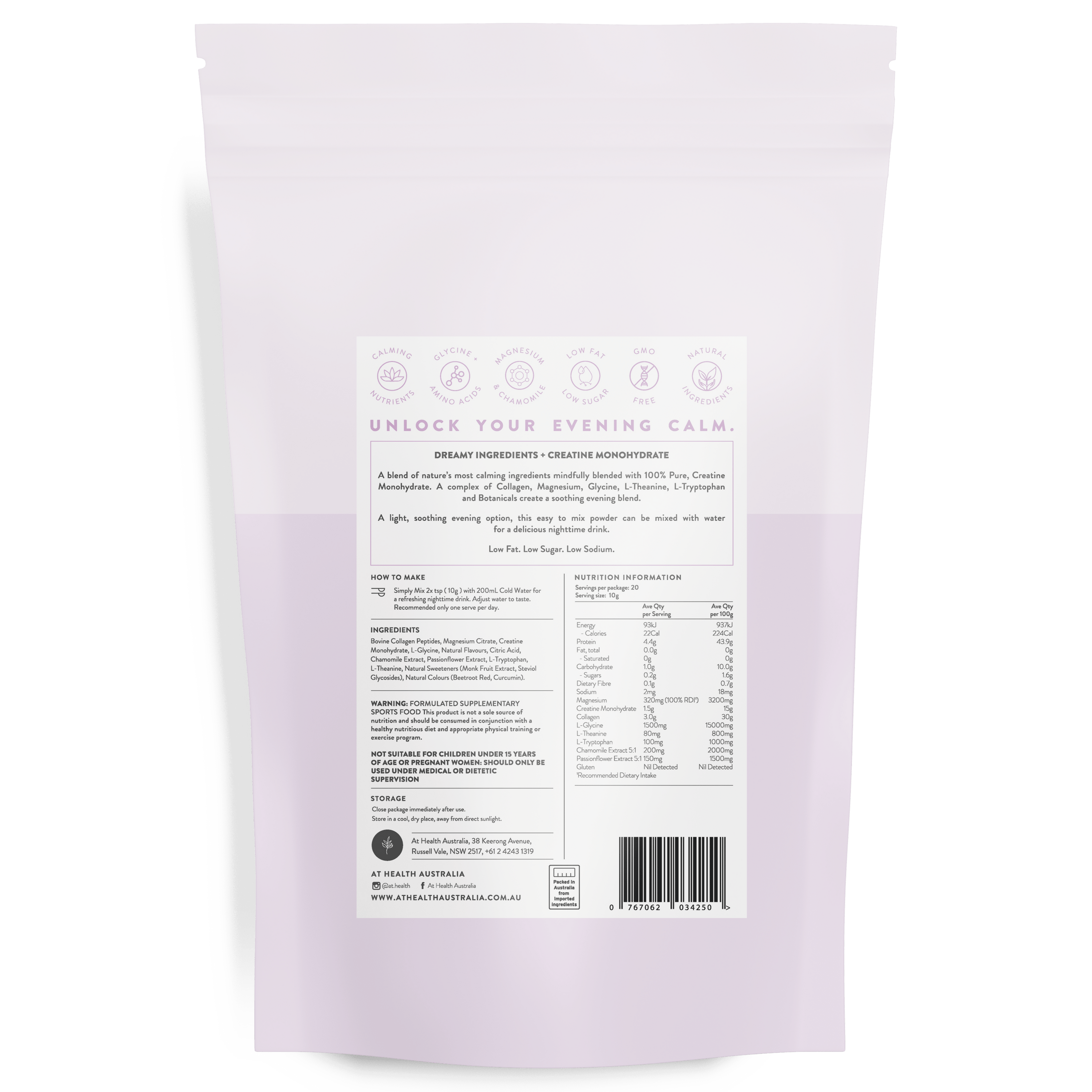 At Health Australia Health Supplement Night+ Restore Creatine Complex - Evening Blend