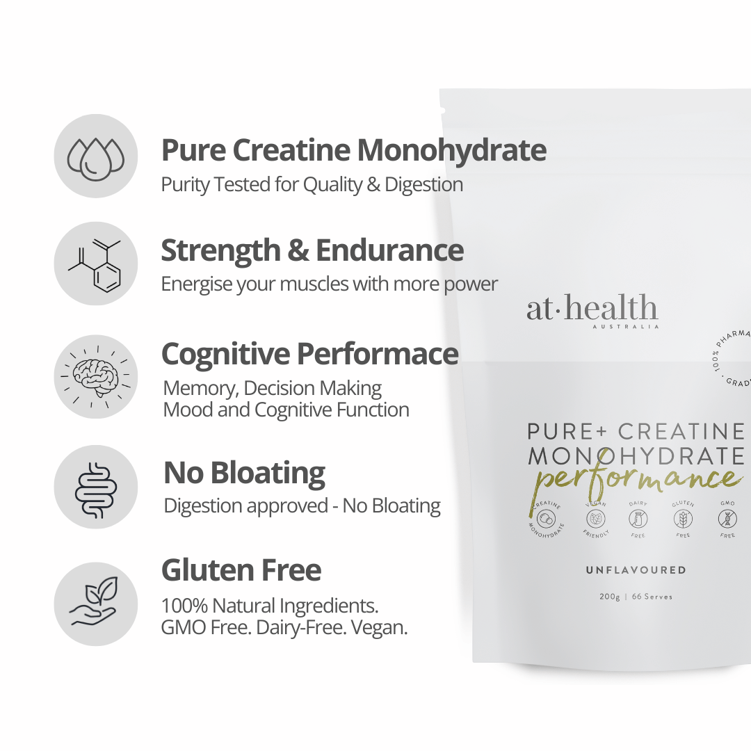At Health Australia Health Supplement Pure Creatine Monohydrate 200g ( 66 serves )