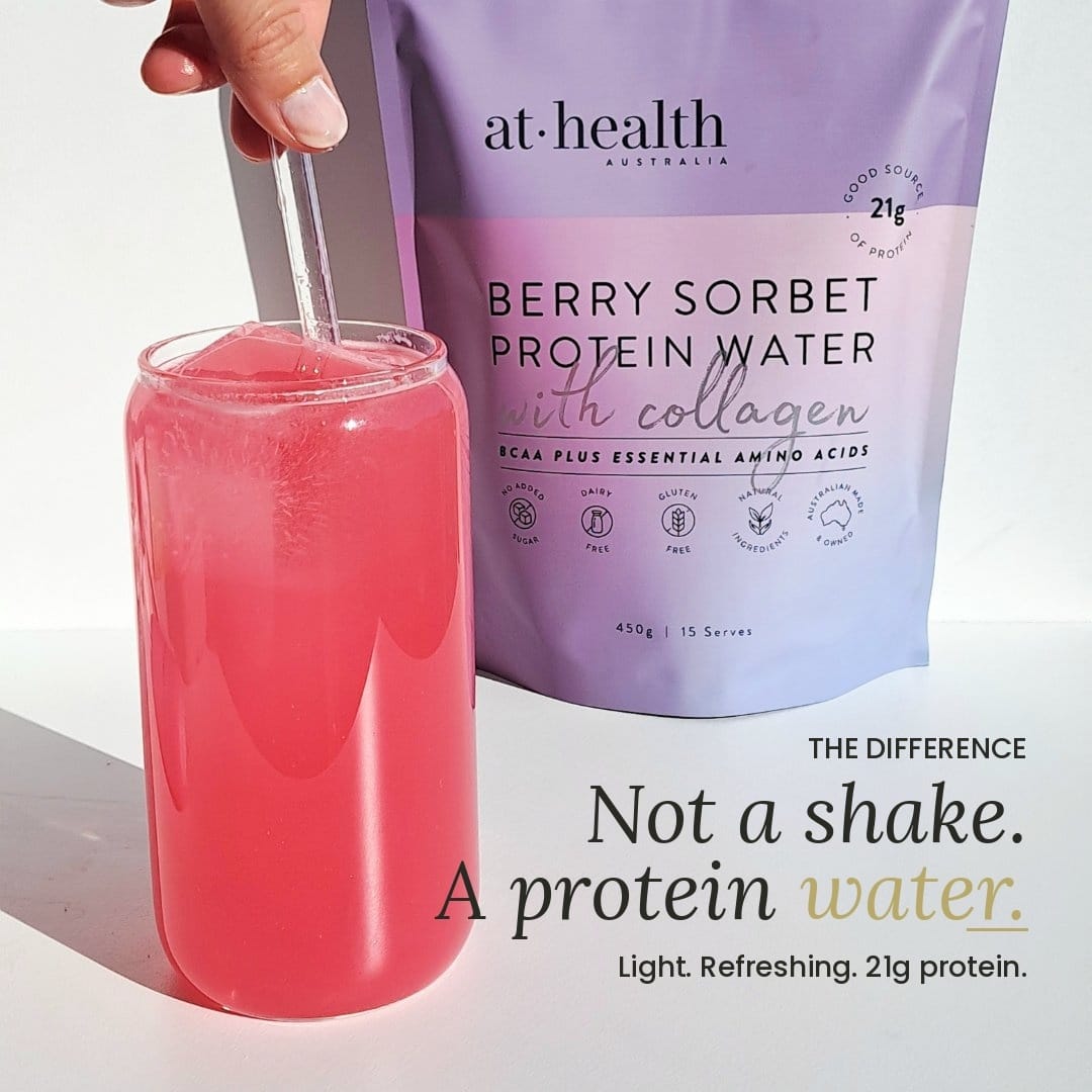 At Health Australia Pty Ltd Protein Water Protein Water with Collagen, Hydration Salts & BCAA - Berry Sorbet