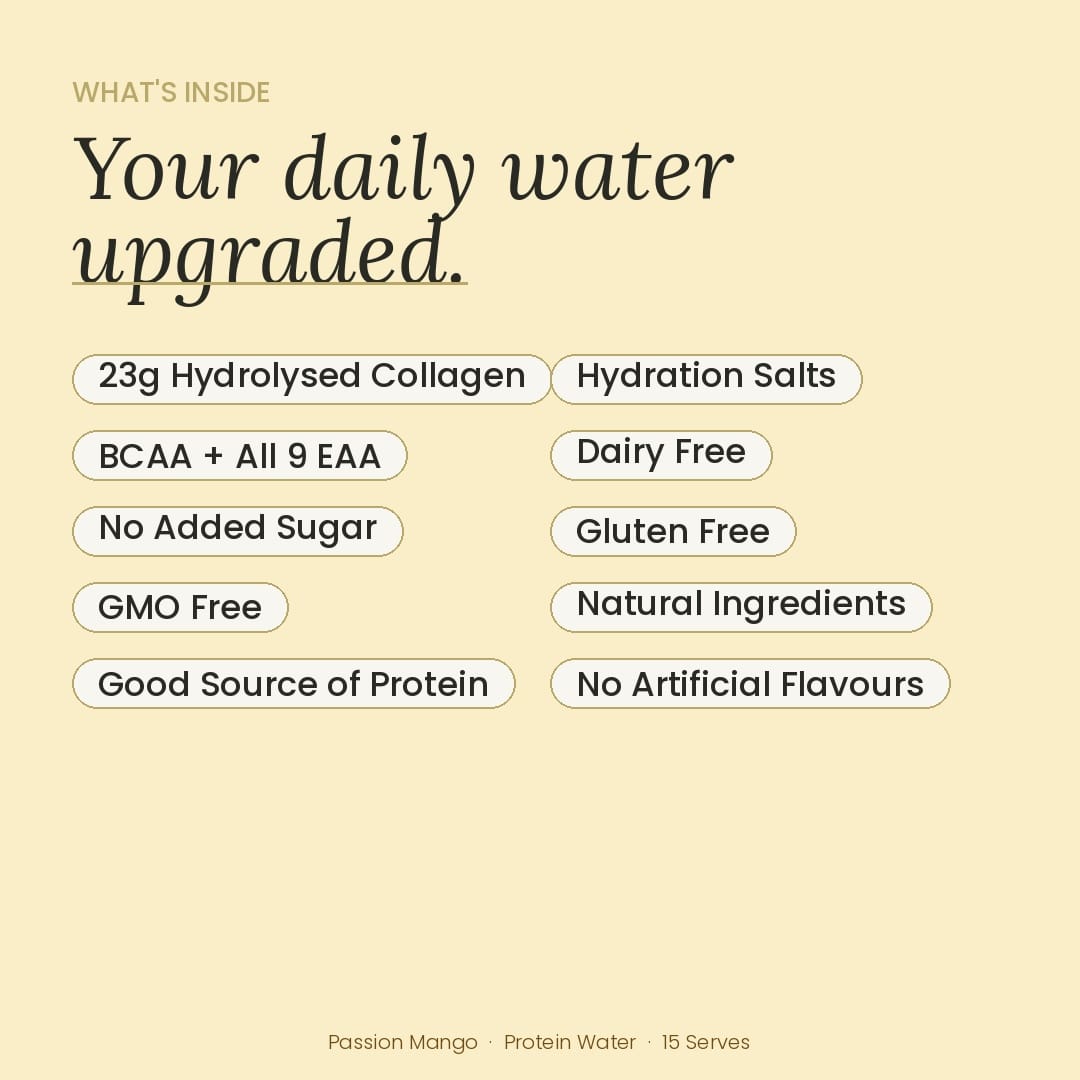 At Health Australia Pty Ltd Protein Water Protein Water with Collagen, Hydration Salts & BCAA - Passion Mango