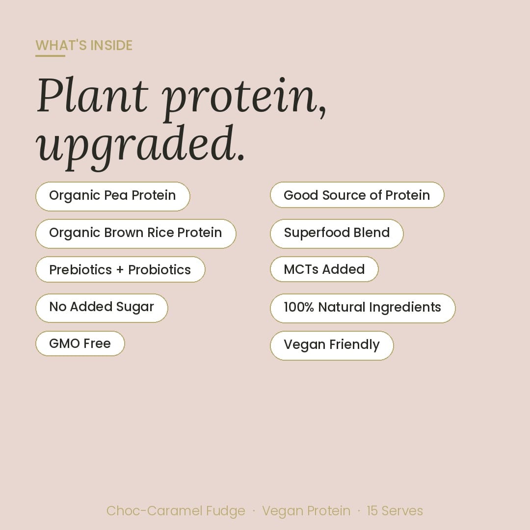 At Health Australia Vegan Vegan Organic Plant Based Protein Powder - Choc-Caramel Fudge