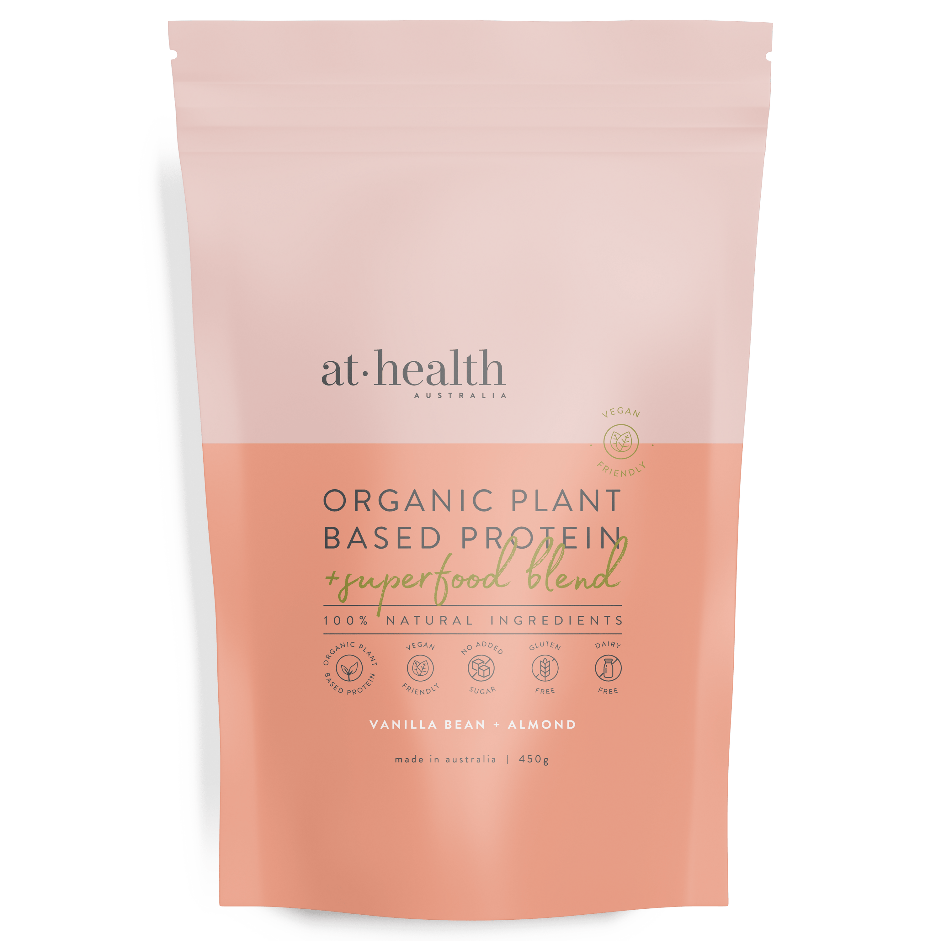 At Health Australia Vegan Vegan Organic Plant Based Protein Powder - Vanilla & Almond