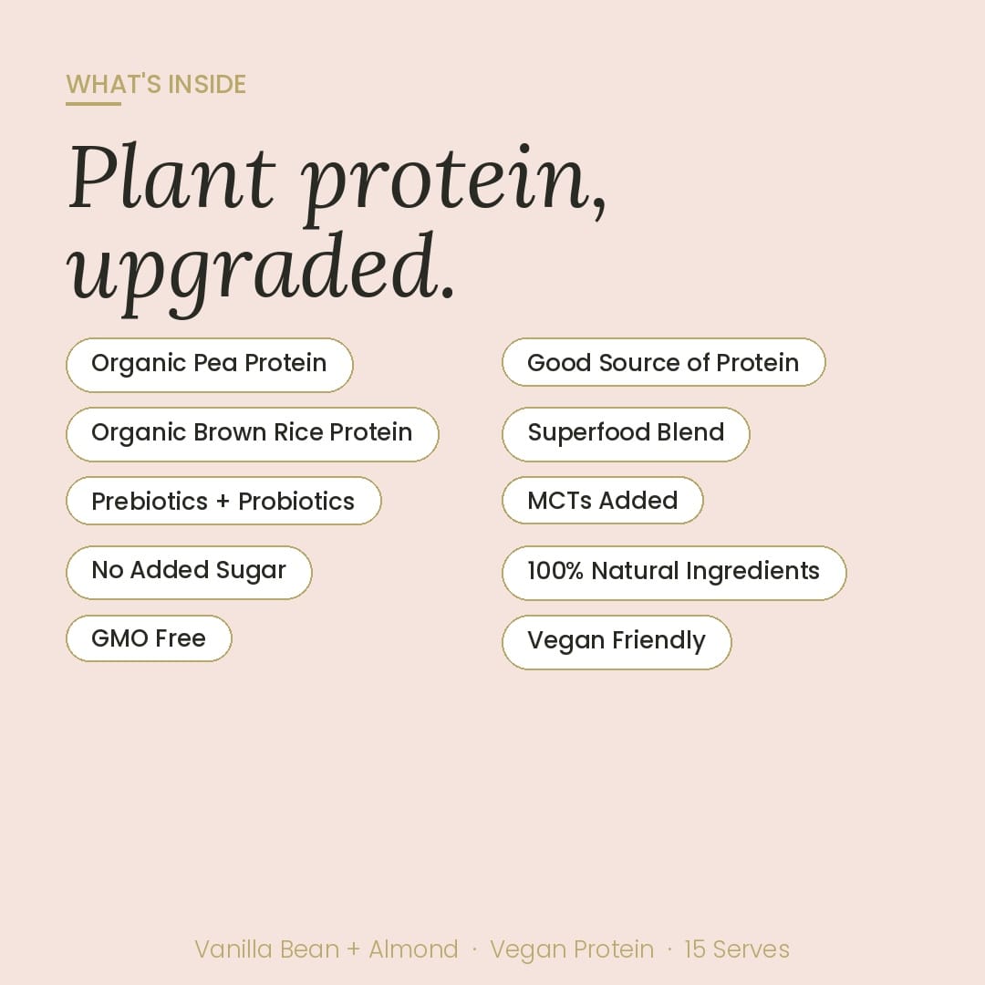 At Health Australia Vegan Vegan Organic Plant Based Protein Powder - Vanilla & Almond