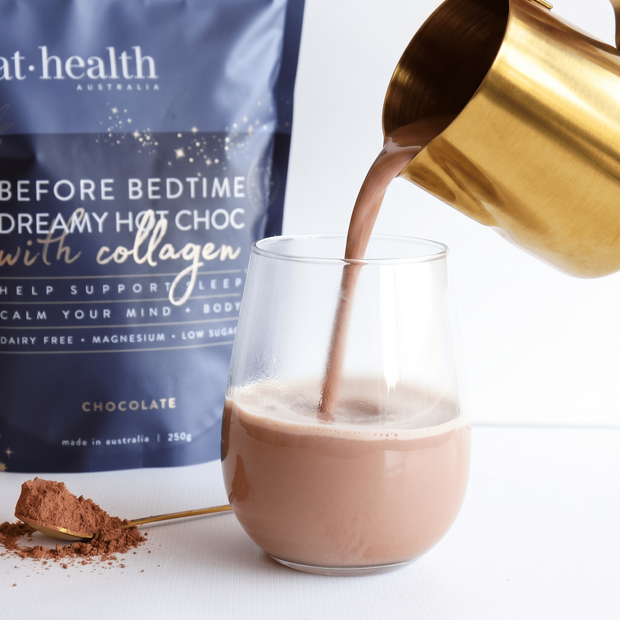 At Health Australia Wellness Before Bedtime Dreamy Hot Chocolate with Collagen