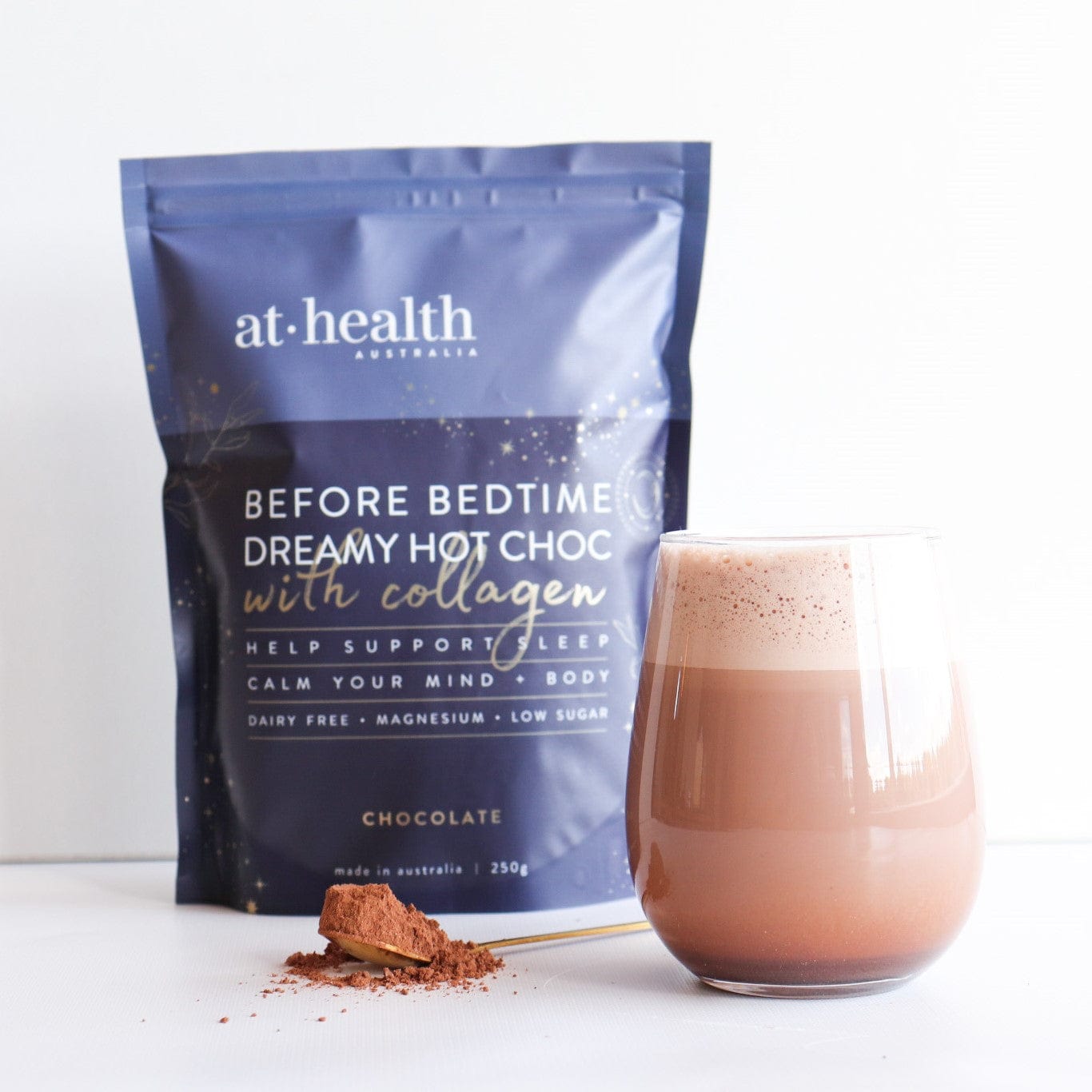 At Health Australia Wellness Before Bedtime - OG Chocolate 250g Before Bedtime Dreamy Hot Chocolate with Collagen