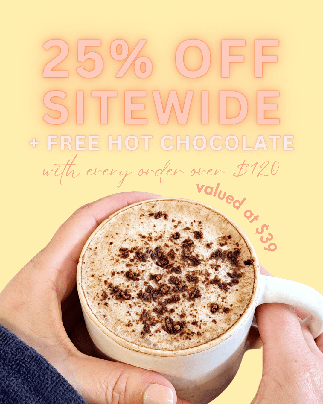 At Health Australia Wellness FREE GIFT COLLAGEN HOT CHOC - min spend $120 FREE Collagen Hot Chocolate ( surprise flavour )
