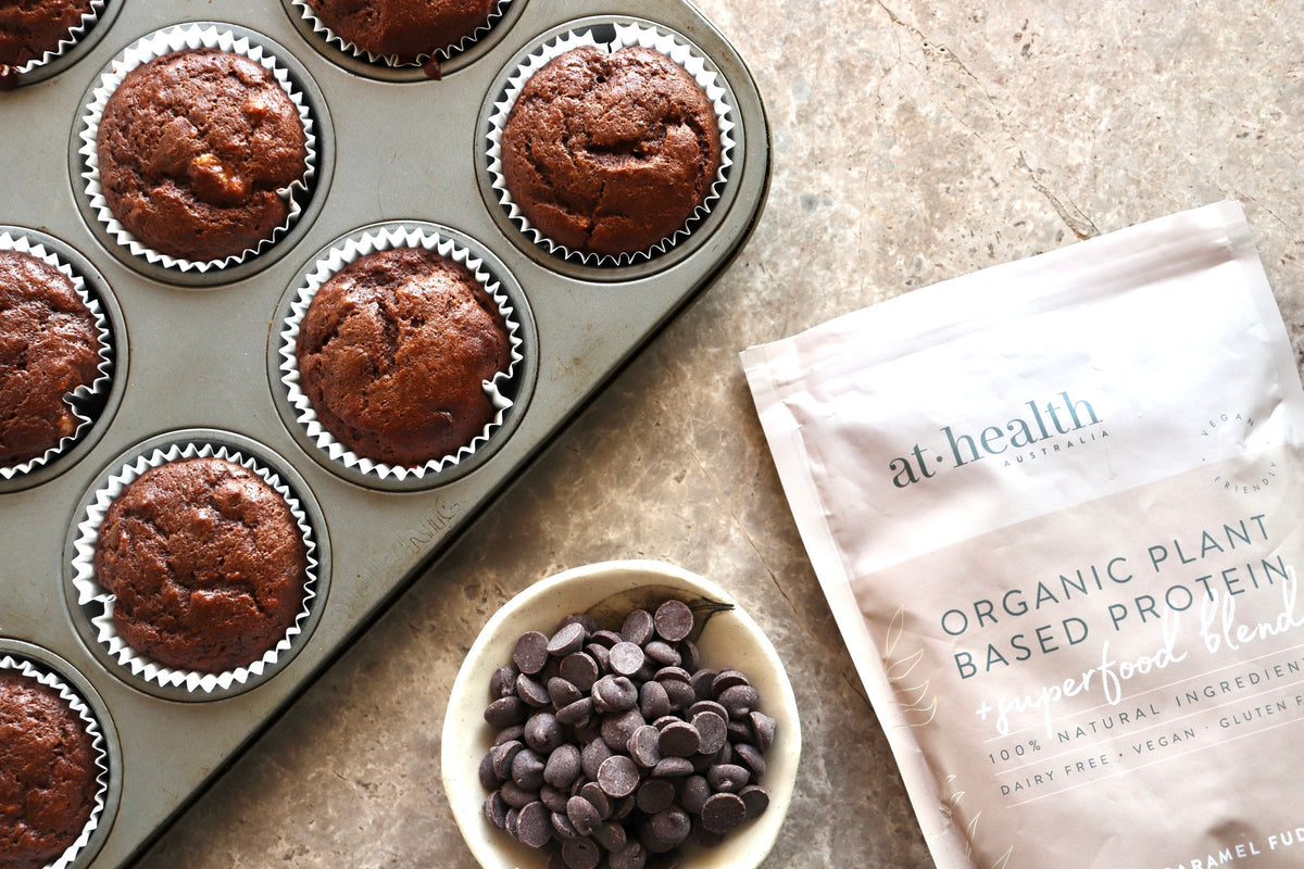 Healthy Choc Fudge Protein Muffins (Low Carb, High Protein)