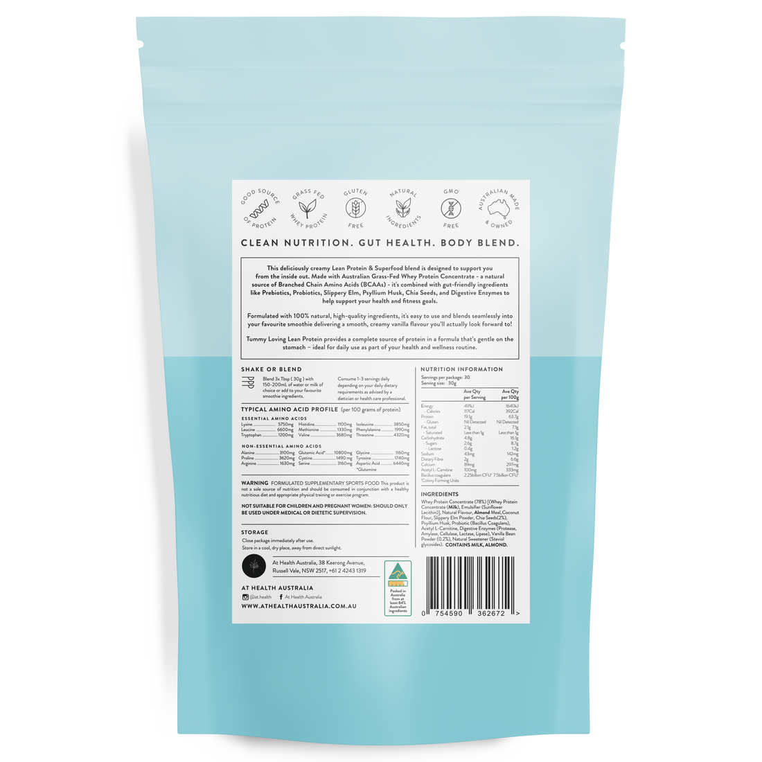 Tummy Loving Lean Protein - Vanilla Bean &amp; Chia