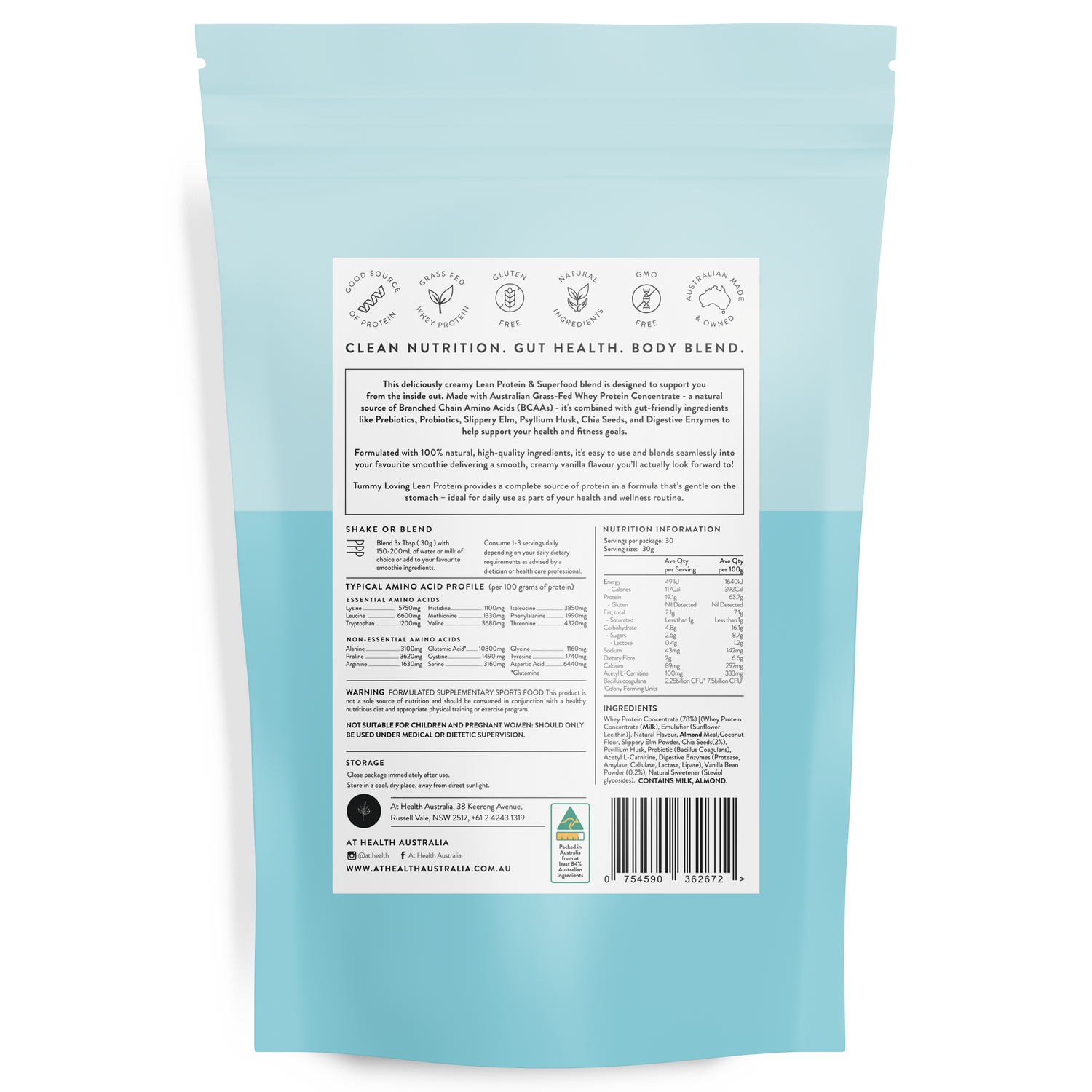 Tummy Loving Lean Protein - Vanilla Bean &amp; Chia