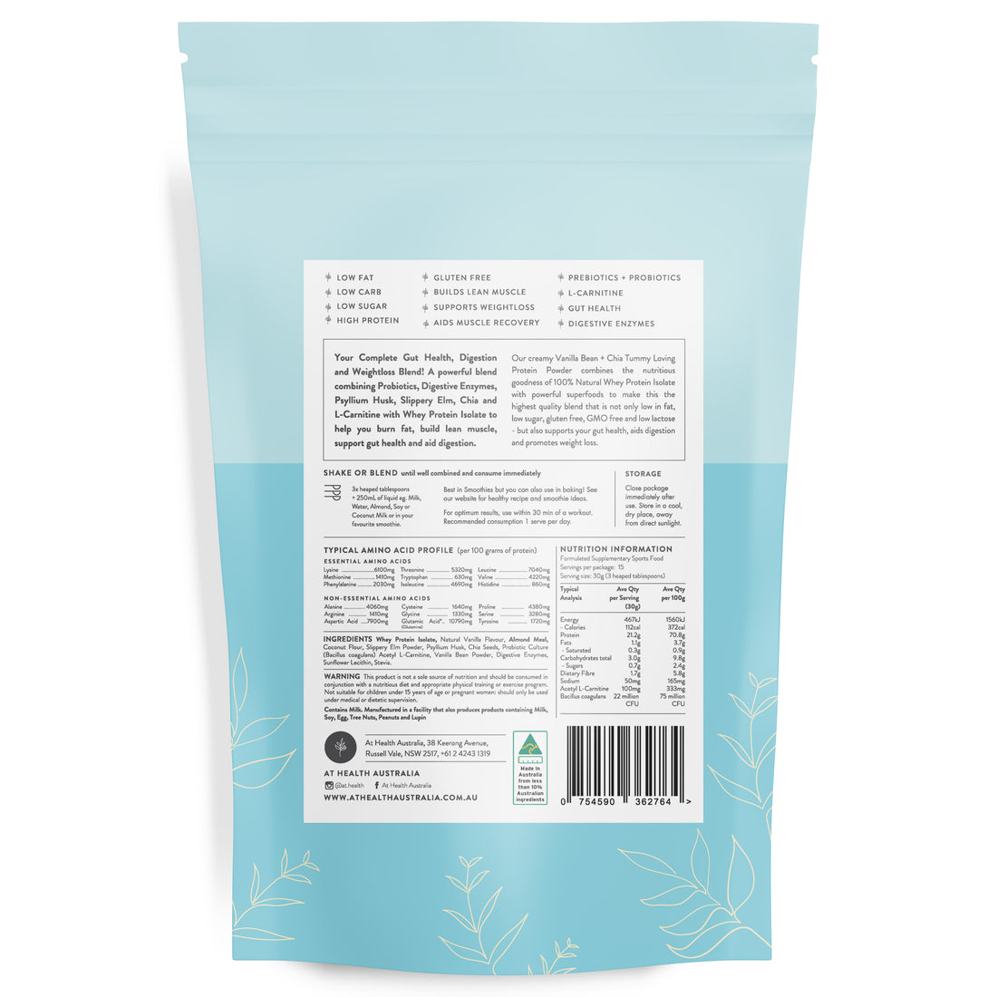 At Heatlh Australia Tummy Loving Lean Protein WPI