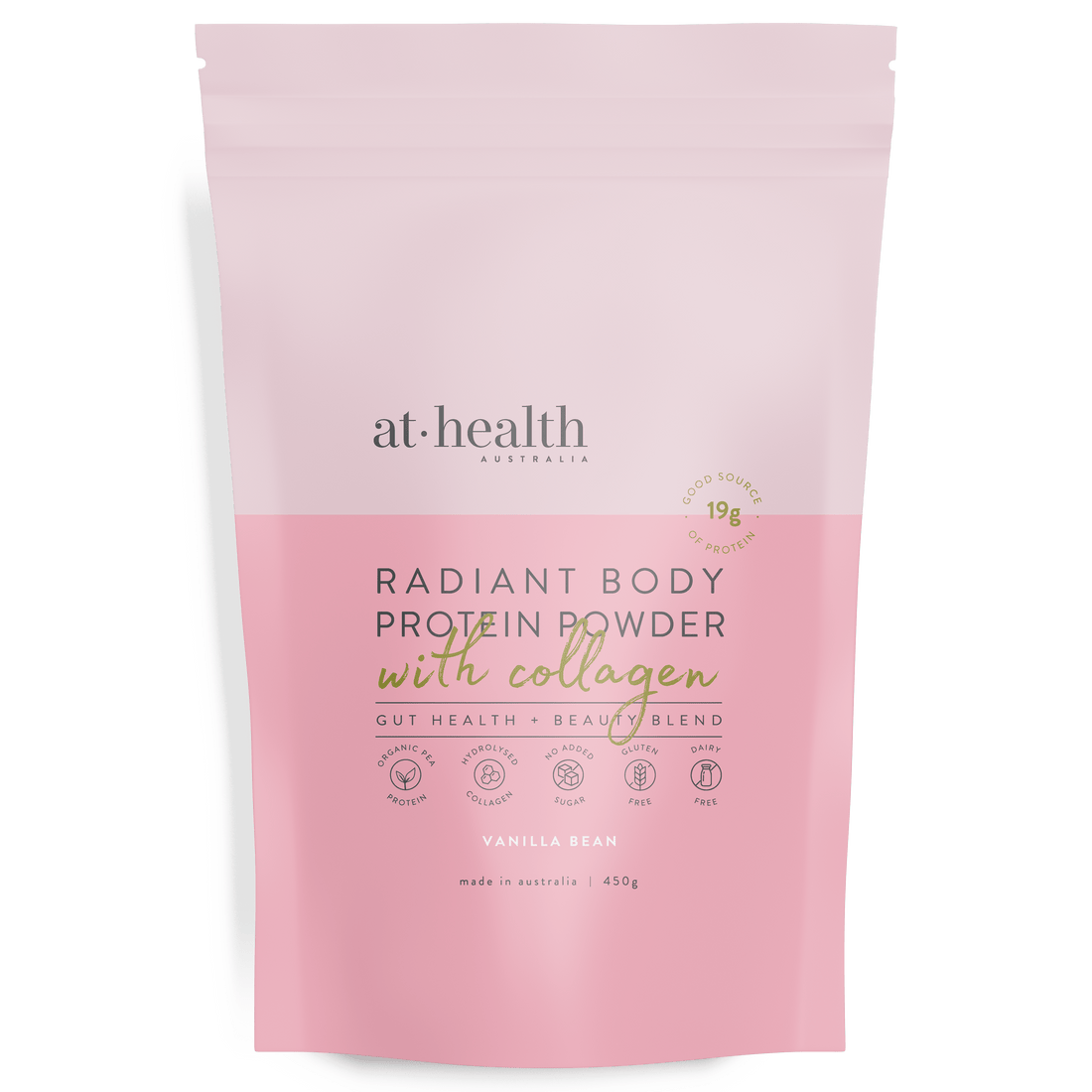 At Health Australia Collagen Protein Radiant Body Protein Powder + Collagen - Vanilla Bean