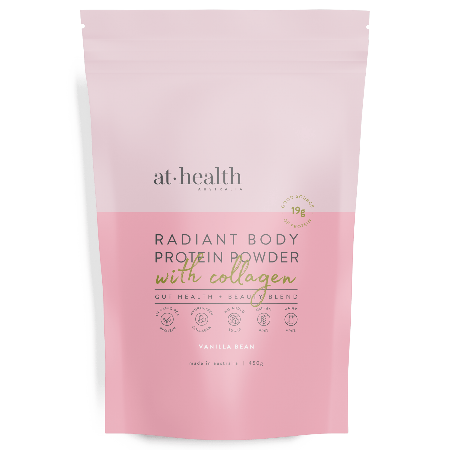 At Health Australia Collagen Protein Radiant Body Protein Powder + Collagen - Vanilla Bean