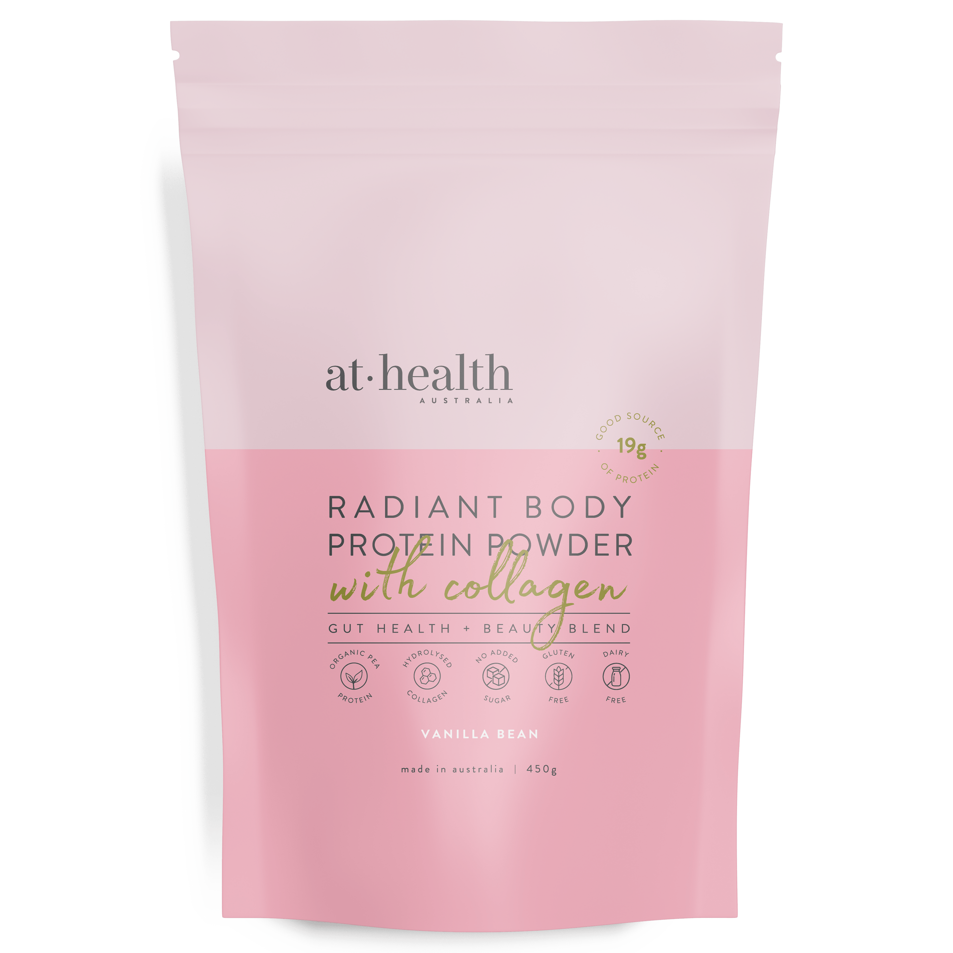 At Health Australia Collagen Protein Radiant Body Protein Powder + Collagen - Vanilla Bean