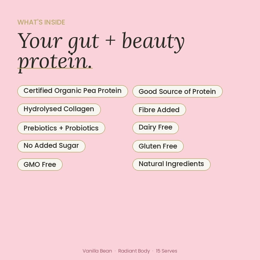 At Health Australia Collagen Protein Radiant Body Protein Powder + Collagen - Vanilla Bean