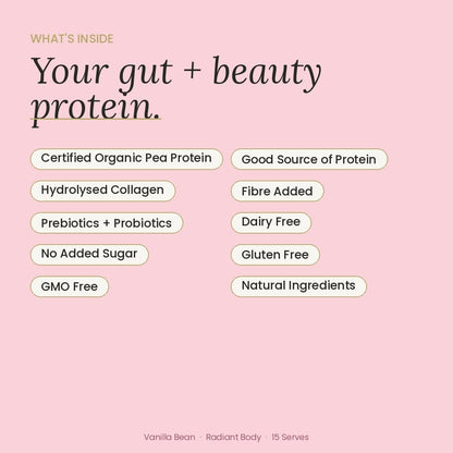 At Health Australia Collagen Protein Radiant Body Protein Powder + Collagen - Vanilla Bean