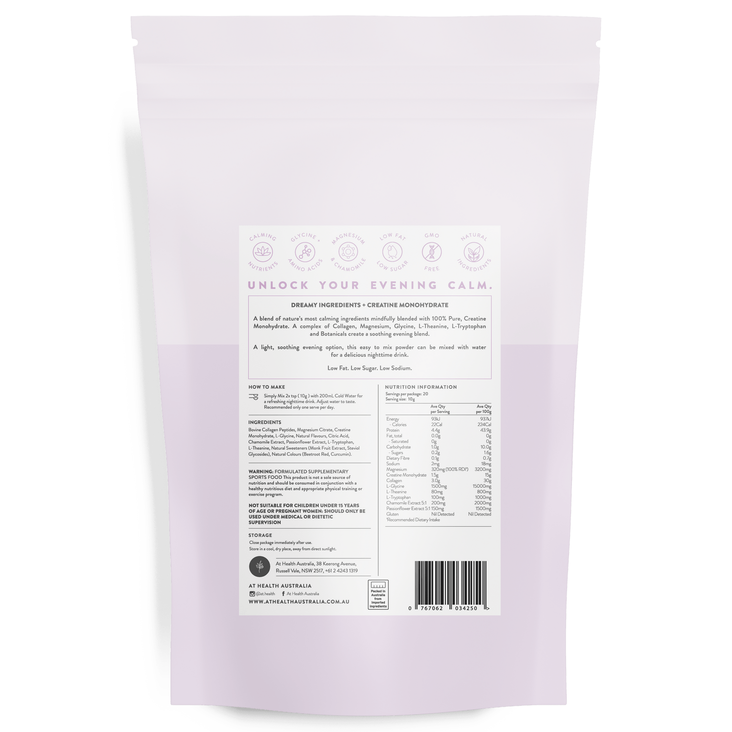At Health Australia Health Supplement Night+ Restore Creatine Complex - Evening Blend