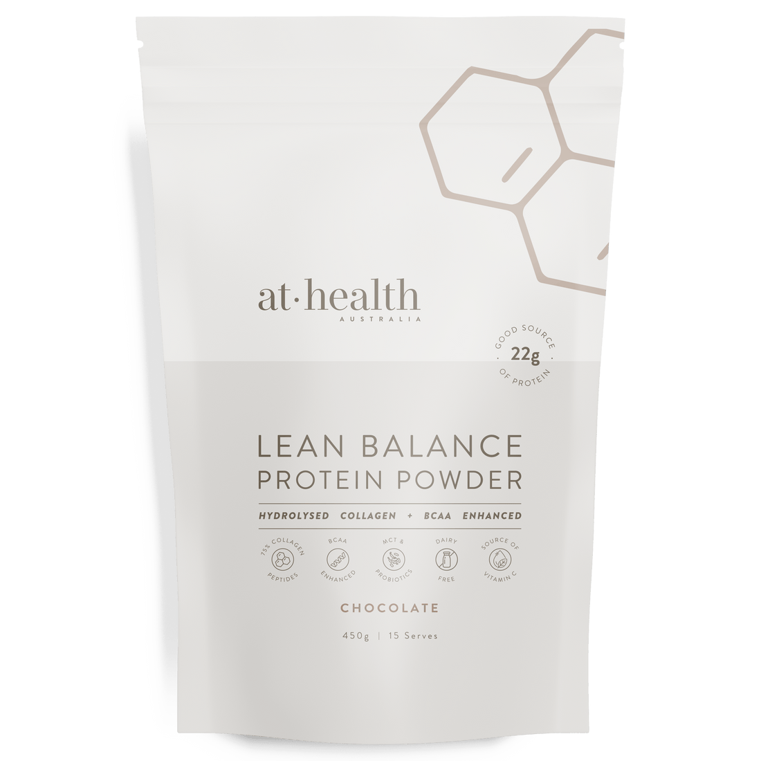 At Health Australia Pty Ltd Collagen Protein 450g Lean Balance Protein Powder - Chocolate