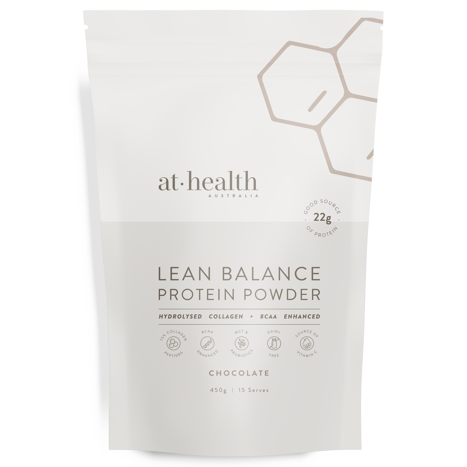 At Health Australia Pty Ltd Collagen Protein 450g Lean Balance Protein Powder - Chocolate