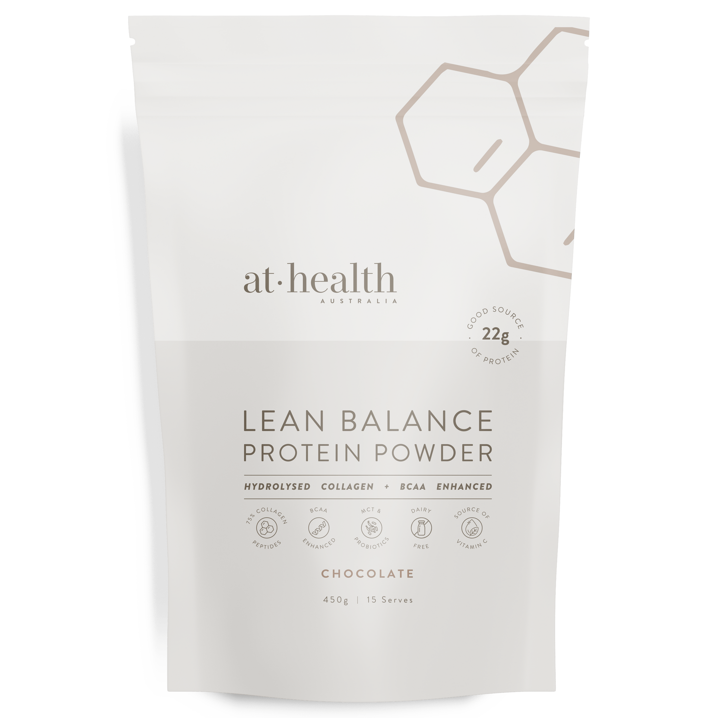 At Health Australia Pty Ltd Collagen Protein 450g Lean Balance Protein Powder - Chocolate