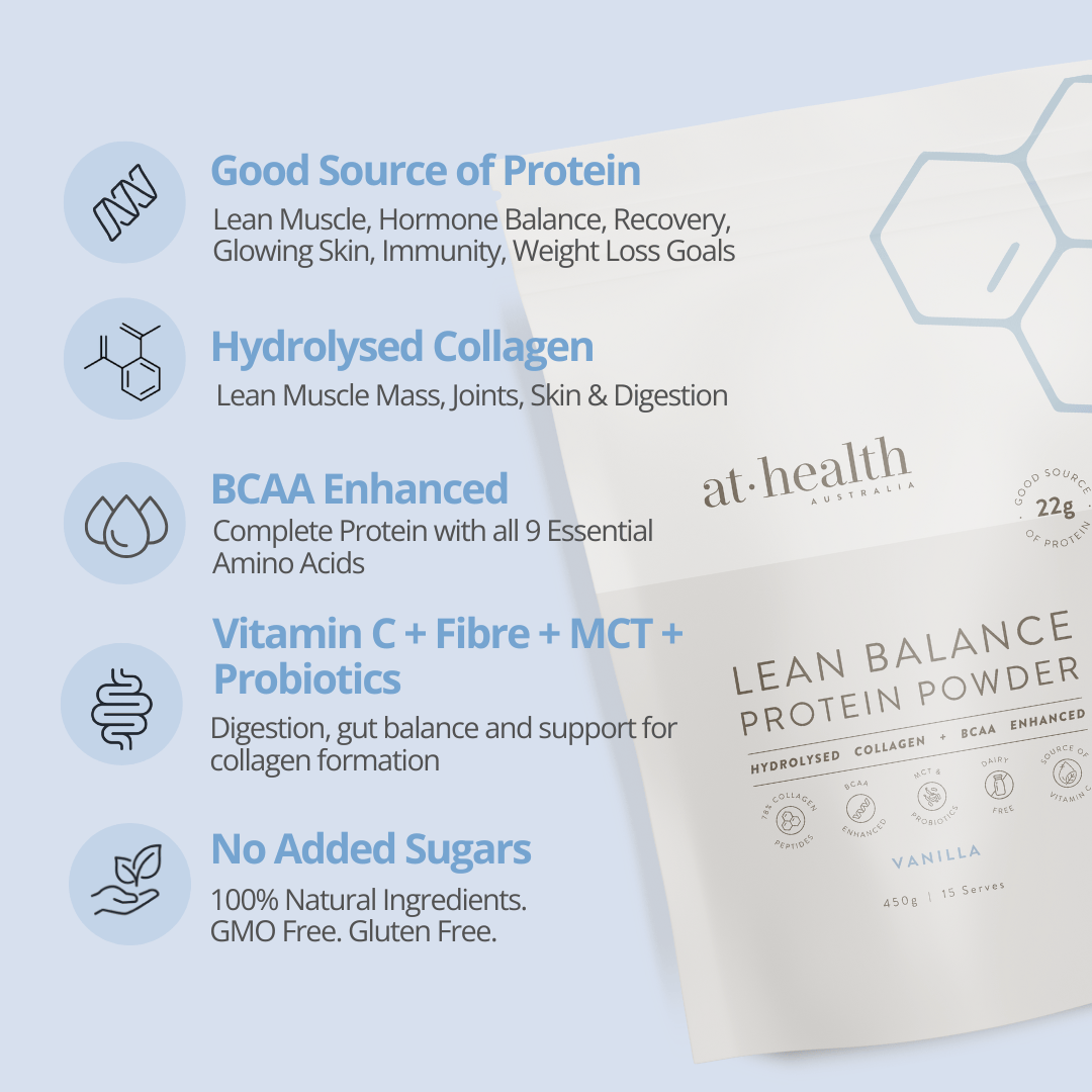 At Health Australia Pty Ltd Collagen Protein Vanilla Lean Balance Protein Powder - Vanilla