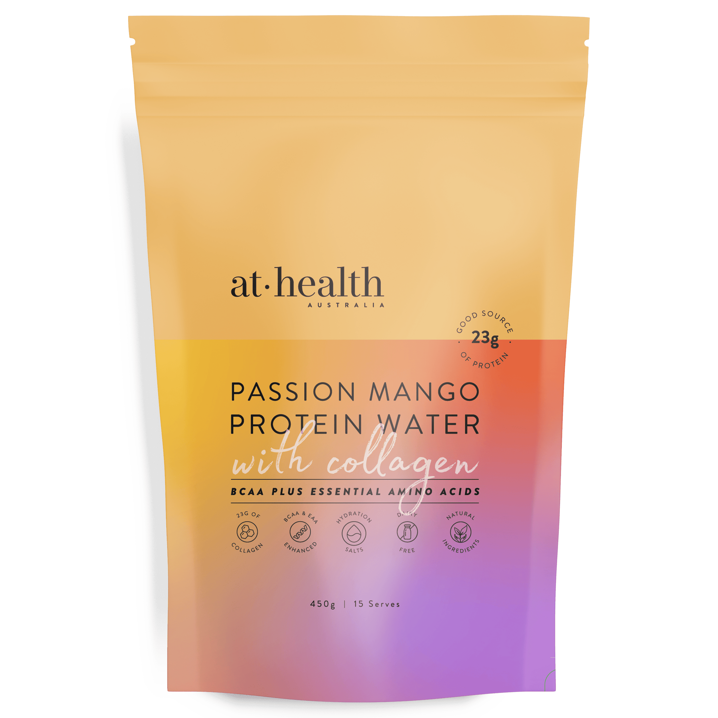 At Health Australia Pty Ltd Protein Water Passion Mango Protein Water with Collagen, Hydration Salts & BCAA - Passion Mango