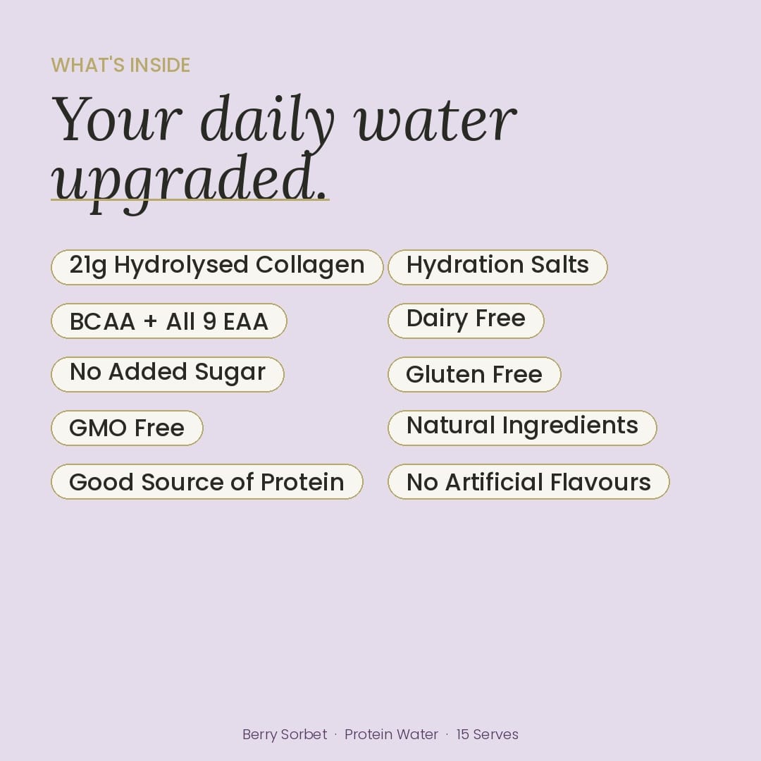 At Health Australia Pty Ltd Protein Water Protein Water with Collagen, Hydration Salts &amp; BCAA - Berry Sorbet