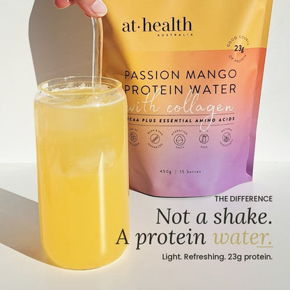 At Health Australia Pty Ltd Protein Water Protein Water with Collagen, Hydration Salts &amp; BCAA - Passion Mango