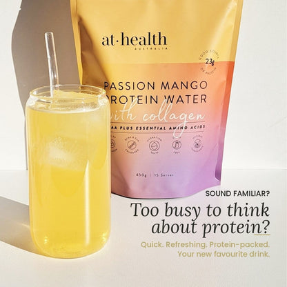 At Health Australia Pty Ltd Protein Water Protein Water with Collagen, Hydration Salts &amp; BCAA - Passion Mango