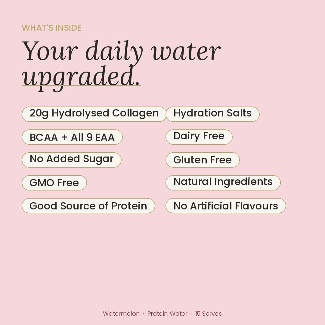 At Health Australia Pty Ltd Protein Water Protein Water with Collagen, Hydration Salts &amp; BCAA - Watermelon