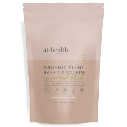 At Health Australia Vegan Vegan Organic Plant Based Protein Powder - Choc-Caramel Fudge
