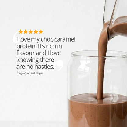 At Health Australia Vegan Vegan Organic Plant Based Protein Powder - Choc-Caramel Fudge
