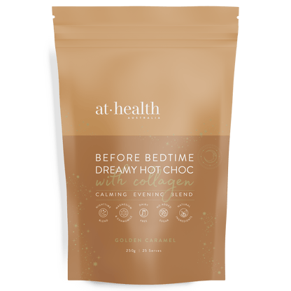 At Health Australia Wellness Before Bedtime Dreamy Hot Chocolate with Collagen - Golden Caramel