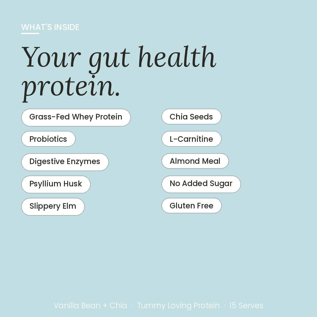 At Health Australia Whey Tummy Loving Lean Protein - Vanilla Bean &amp; Chia