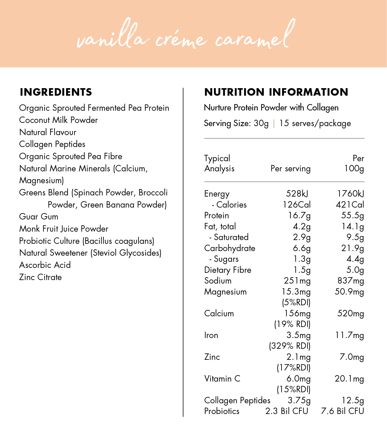 Nurture Protein with Collagen - Vanilla Crème Caramel
